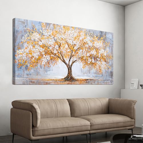 TAIJXAGSG Canvas Wall Art Decor Modern Botanical Wall Art Prints Art Work For Wall Decor Golden Tree of Life Wall Art Decorations Tree Wall Art Pictures For Living Room 20"X 40"Bedroom Office Decor - color: XY-01N, size: 40"L x 20"W