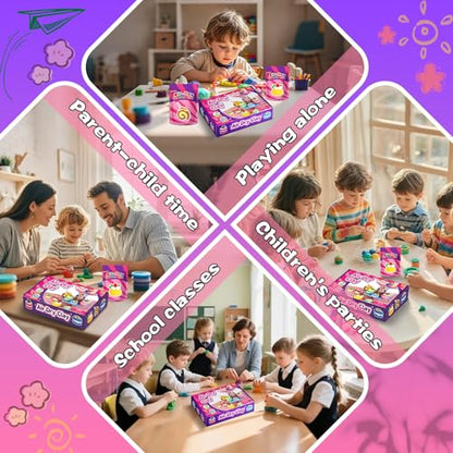 ifergoo Air Dry Clay Kit for Kids - Cakes Modeling Clay, Includes 6 Dessert Designs and Display Stand, DIY Art & Crafts School Projects, Home Party Kids Toys, Holidays Gifts for Age 3-12 Girls & Boys - color: Cakes Kit