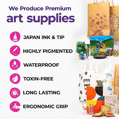 PINTAR | 24 Pack | Acrylic Paint Markers Extra Fine Tip | Rock Painting, Wood, Glass, Leather, Shoes Acrylic Paint Pens | Pack of 24, 0.77mm - size: (24 Pack)