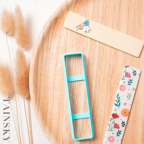 TAINSKY Bookmarks Polymer Clay Cutters, Bookmark Creator for Polymer Clay Jewelry, 5 Pcs Reading Clay Cutters for Making Earrings Jewerly