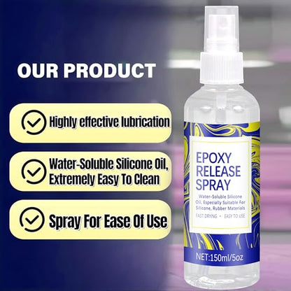 2 Pcs 150ML Mold Release Spray for Resin Molds – Water-Based Silicone Release & Protectant for Silicone and Epoxy Resin Molds, Fast-Drying Non-Stick for Easy Demolding & Longer Mold Life - color: 300ml