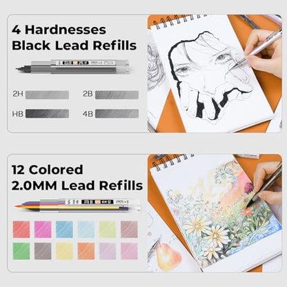 Nicpro Professional Mechanical Pencil Set – 0.5 0.7 0.9 mm Drafting Pencils & 3PCS 2mm Lead Holder, 6PCS Drawing Pencil Kit with Case, Lead Refills & Erasers for Sketching, Writing, Drafting - style: 0.5 0.7 0.9 2.0
