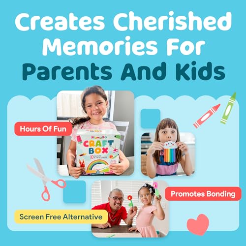 Mumaloo Craft Box for Kids - 10 Creative Arts and Crafts for Kids Ages 4-8, Fun, No Mess Educational Preschool & Homeschool Art Projects, Toddler Crafts Kit Supplies, 3 4 5 6 7 8 Year Old Girls & Boys - color: Original
