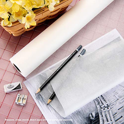 Bee Paper 24" x 50 yds Sketch and Trace Roll, White - color: White, size: 24-inch x 50-yard Roll