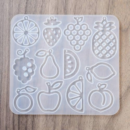 1PC Fruit Shape Pendant Silicone Molds Summer Style Resin Epoxy Casting Molds for Earring Necklace Keychain Charms Pendants Jewelry Making DIY Gem Cabochon Craft Supplies White 110x120x4mm - color: White-17