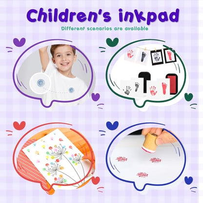 Large Oil Ink Pads for Kids Washable Craft Ink Stamp Pads,12 Color DIY Clear Embossing Ink Pad for Clothes,Baby Footprint Handprint,Rubber Stamps, Paper, Scrapbooking,Best Gift for Kids and Adult