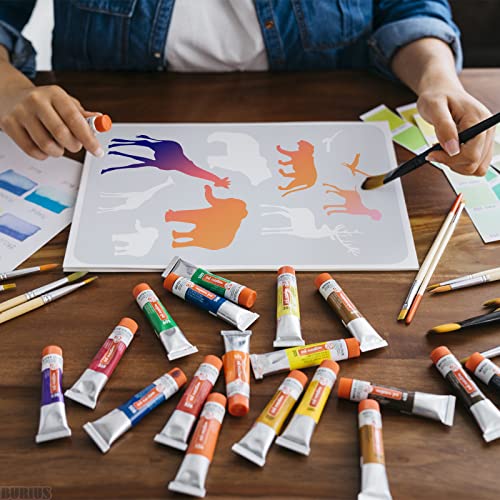 12 Pcs Large Silhouette Stencils for Painting on Wood and Canvas - Full-Size 11.6 x 8.2 in People, Couple and Family Drawing Templates with Figures and Reusable Designs for Wall Art and DIY Crafts
