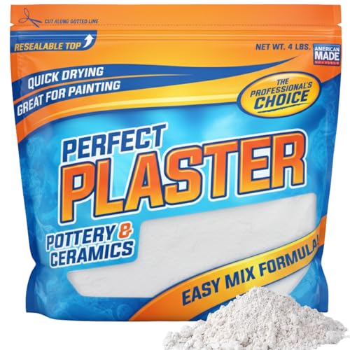 Perfect Plaster for Pottery & Ceramic Slip Casting Molds, Non-Toxic Water-Based Powder Material for DIY Mold Making, Clay Reclaim Slabs, Sculptures & Crafts, Fast-Curing, USA Made, 4 lb Bag - size: 4 Lb