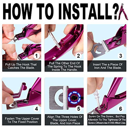 Elegant Violet Red Premium Adjustable Stainless Steel Artificial Acrylic Fake False Nail Tip Clipper Cutter Trimmer Manicure Pedicure Sharp Blade Clip Tool For Salon Home Nail Art Beauty Design DIY - color: Elegant Violet Red