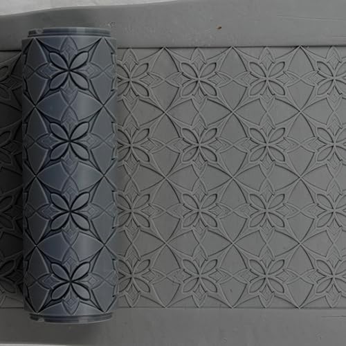 Echo Blossom Clay Texture Roller 4" for Polymer Clay - color: Echo Blossom Roller