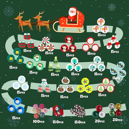 Gionlion Christmas Beads Bracelet Making Kit, 800 Pcs Polymer Clay Beads Jewelry Kit for Girls, Holiday DIY Craft with Christmas Crafts Charms, Perfect Stocking Stuffer for Kids - style: Christmas