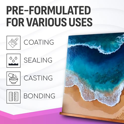 Epoxy Resin 1 Gallon Kit – Clear High-Gloss Finish for Coating Wood, Concrete, Stone & More | Easy to Use, No Bubbles, Self-Leveling | Perfect for Arts & Crafts & More