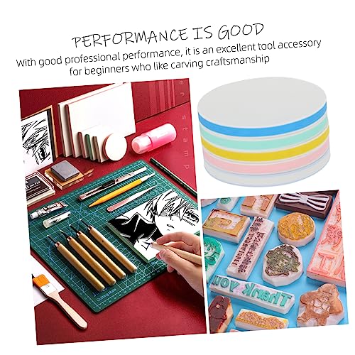 ARTIBETTER 5pcs Round Rubber Carving Blocks for DIY Stamp Making Durable Soft Rubber Engraving Material for Craft Projects and Art Practice