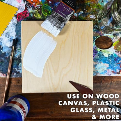Handy Art Little Masters White Gesso, 1 Gallon (128 oz) Bulk, Acrylic Primer for Canvas, Wood & More, Made in USA, AP Non-Toxic, Allergy Friendly, Prepares Surfaces for Painting - size: 128 Fl Oz (Pack of 1)