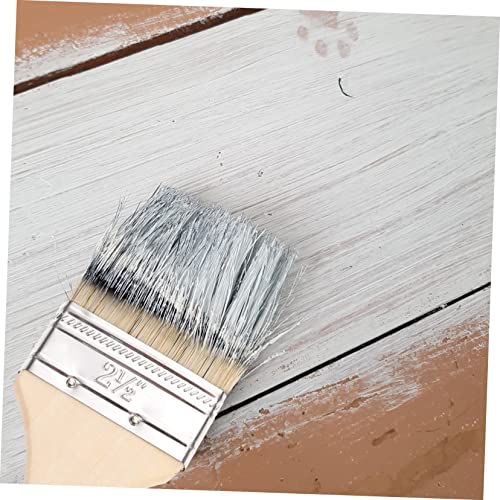 ARTIBETTER 5pcs Wooden Handle Thick Bristle Paint Brush Set for Oil and Watercolor Painting Art Supplies for and Industrial Use