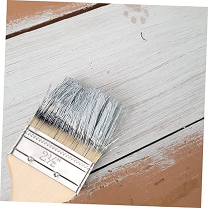ARTIBETTER 5pcs Wooden Handle Thick Bristle Paint Brush Set for Oil and Watercolor Painting Art Supplies for and Industrial Use