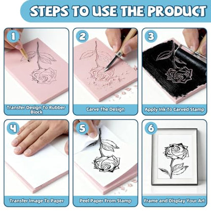 12Pcs 4x6 Inch Linoleum Blocks for Printmaking, Stamp Carving & DIY Linocut | Block Printing Supplies, Stamp Making, Relief Printing, Soft Flexible rubber, For cards, fabric, posters & classroom art - style: 12pack