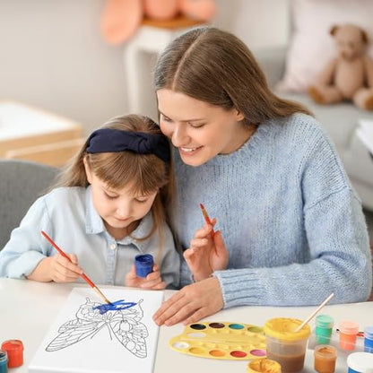 COCHIE 6 Pack 11x14 Inches Butterfly Flower Pre Drawn Canvas to Paint for Sip and Paint Party, Pre Printed Framed Canvases Set, Butterflies Pre Sketched Canvas for Painting for Adults Kids - size: 11x14 Inches, style: Butterfly