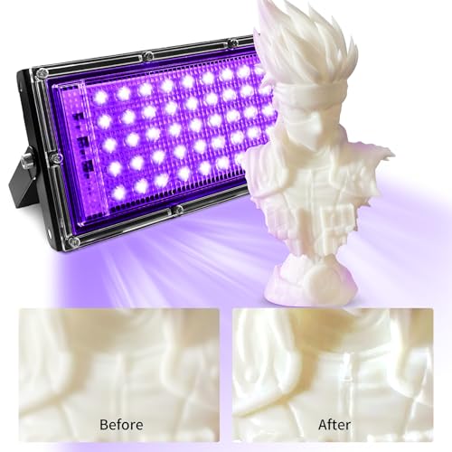 3D Printer UV Curing Light 405nm for SLA DLP LCD Models, Fast Solidifying Lamp for Photosensitive Materials, DIY Curing Tool for Crafts and 3D Prints - size: 50W Light Only