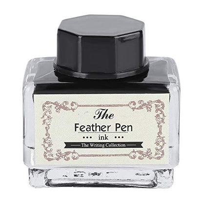 Quill Dip Pen European Retro Quill Gift Box Set Alloy Writing Calligraphy Pens Set with Pen Nibs Gift Box Quill Set with Ink Bottle, Friends, Teachers(Black)