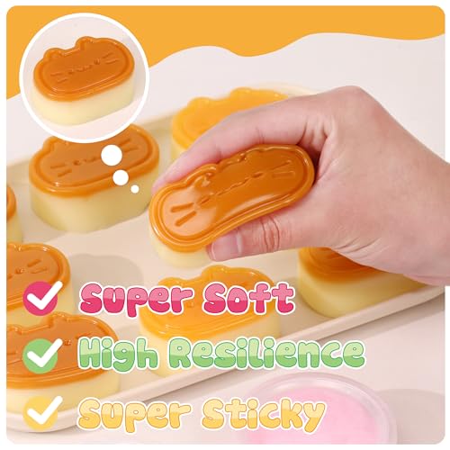 ColoPlay Taba Squishy Kit - 18OZ Rubber with Guided, Bubble Free and Faster Fully Cures - FuFu Squishy Kit with Mold, Flocking Powder - Stress Relief Entertainment - size: 18OZ Kit