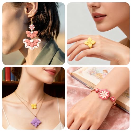 20Pcs Flower Polymer Clay Cutters Petal Clay Earrings Cutters Polymer Jewelry Cutter for Earrings Making Party Festival DIY Supplies - color: Flower