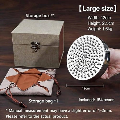 Stainless Steel Ball Stamping Tool, Printmaking Press Tools, Diameter 7/9/12 Cm, Even Pressure, Malian Brocade Box & Malian Brocade Bag, for Linocut, Scrapbooking Crafting - size: 12cm