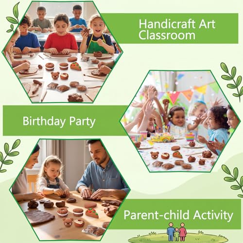 VioraWhite 216 Pcs 76 oz Brown Air Dry Clay Bulk Ultra Light Modeling Clay for Kids DIY Magic Foam Gifts Safe and Non Toxic for Sculpting Boys Girls Kids School Birthday Gifts
