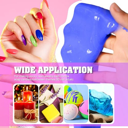 Limino Neon Pigment Paste - 12 Colors Concentrated Color Pigment for Epoxy Resin, Nail Art, Candle, Slime and Bath Bomb, Neon Resin Dye for Jewelry, Halloween Makeup, Tumblers, Coasters and Crafts