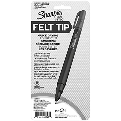 SHARPIE Felt Tip Pens, Fine Point (0.4Mm) Felt Tip Markers, Journaling Pens, Art Markers, Drawing Markers, Black, 4 Count - size: 4 Count (Pack of 1)