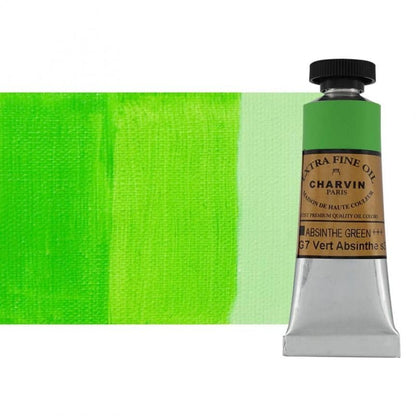 Charvin Extra Fine Oil Paint, Absinthe Green 20 ml - Triple-Milled, Rich Texture, Poppy Oil-Based, Light-Fast, Handmade, Archival Quality - color: Absinthe Green, size: 0.68 Fl Oz (Pack of 1)