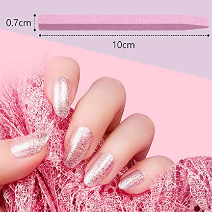 Mudder 8 Pcs Stone Nail File Pumice Stick for Fingernails Pumice Rock Nail Cuticle Pusher Rock File for Home Salon Toenail Buffing Tool (Pink) - color: Pink