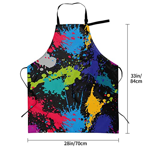 Puppy Dogs Waterproof Adjustable Bib Apron with 2 Pockets, Cooking Gardening Grilling Kitchen Chef Apron for Women - color: Artistic Graffiti