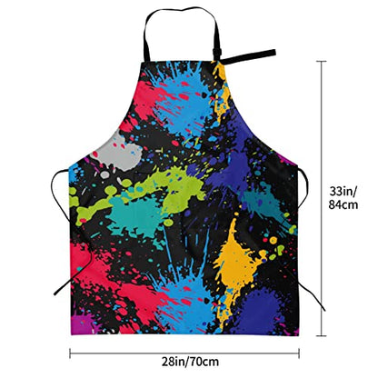 Puppy Dogs Waterproof Adjustable Bib Apron with 2 Pockets, Cooking Gardening Grilling Kitchen Chef Apron for Women - color: Artistic Graffiti