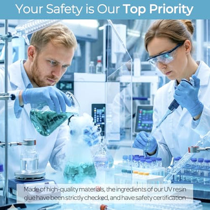 Nicpro UV Resin 200g, 2 PCS Crystal Clear UV Glue Hard, High Viscosity & Quick Curing UV Epoxy Resin Kit for Jewelry Making, Craft, Doming, Coating and Casting - size: 200 g