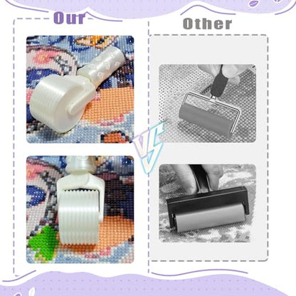 Jzzuau Diamond Art Roller, Diamond Painting Roller Set, Essential DIY Craft Tool for Smooth Pressing Rhinestone Embroidery and Diamond Art - color: White