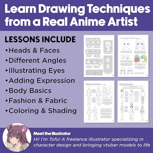 Faber-Castell Anime Drawing Kit: Shojo Edition | Step-by-Step Instruction Book with 20 Practice Pages, Color Pencil Set & Drawing Supplies for Kids, Summer Craft Supplies(1 Book) - style: Shojo Edition