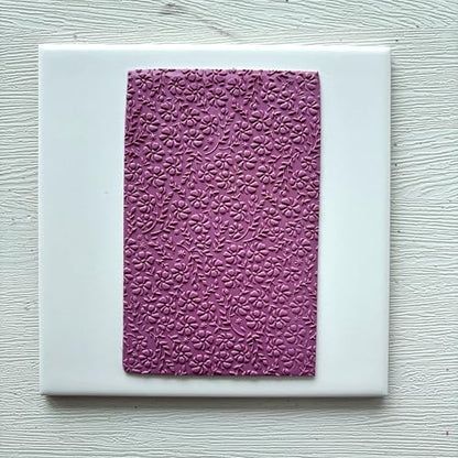 Wildflowers Polymer Clay Texture Sheets Mats for Polymer Clay Earrings Making Littel Flowers Texture Impressions DIY Tools for Pottery Earrings Jewelry Making DIY Craft Supply