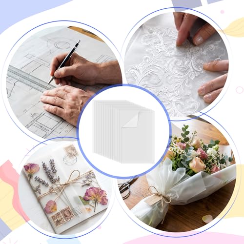 100 Sheets 11x17 Inch Translucent Vellum Paper, 60 GSM Vellum Tracing Paper Translucent Printable for Wedding Invitations, Drawing, Sketching, Belly Bands, Architectural Design