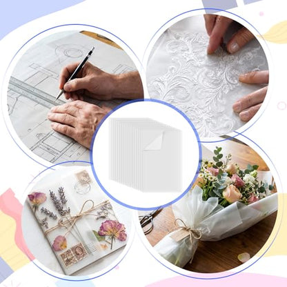 100 Sheets 11x17 Inch Translucent Vellum Paper, 60 GSM Vellum Tracing Paper Translucent Printable for Wedding Invitations, Drawing, Sketching, Belly Bands, Architectural Design