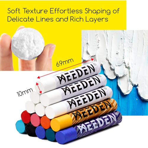 MEEDEN Soft White Oil Pastels: 6 Pcs Oil Pastels for Artists Beginners Adults - Smooth Oil Pastel Crayons for Art Supplies, Painting, Drawing, Blending, Layering, Shading - style: 6 White Colors