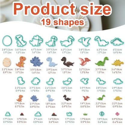 beinkmake 19Pcs Jurassic Dinosaur Polymer Clay Cutters Cute Clay Earrings Cutters Polymer Jewelry Cutter for Earrings Making Birthday Party DIY Supplies - style: Dinosaur