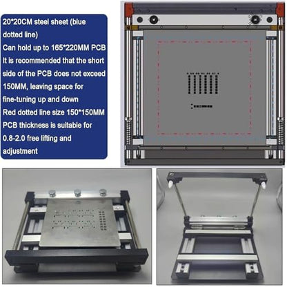 Manual Stencil Printer, Aluminum Alloy Precision Solder Paste Screen Printing Machine for SMT PCB Assembly, DIY Electronics Prototyping and Soldering Training(10cm) - size: 10cm
