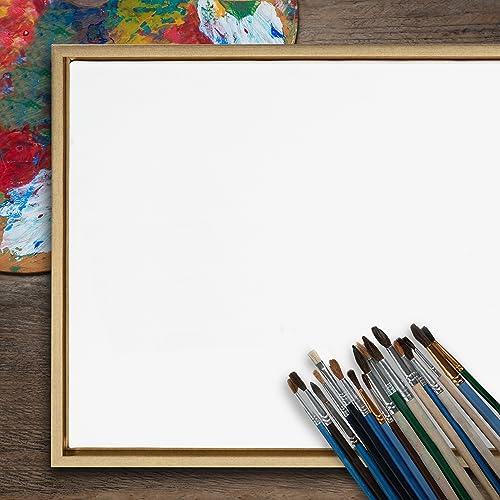 Kate and Laurel Sylvie Blank Framed Canvas Wall Art, 18x40 Bright Gold, Modern Empty Canvas for Paint-Your-Own Art, Premium Canvas Already Framed - color: Gold, size: 18"L x 40"W