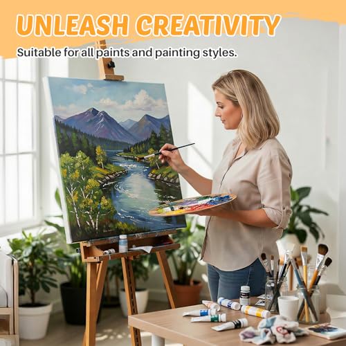 CONDA 16x20 inch Stretched Canvas for Painting, 5 Pack Primed Large Canvas, Primed Acid-Free Cotton 5/8 Inch Profile Value Bulk Pack for Acrylics, Oils Painting - size: 16x20 inch
