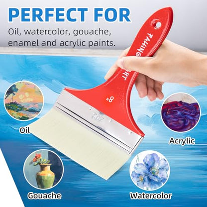 Falling in Art Flat Paddle Paint Brush, Large Scale Brush for Oil and Acrylic Paints, 8 Inch - color: Flat, size: 8''