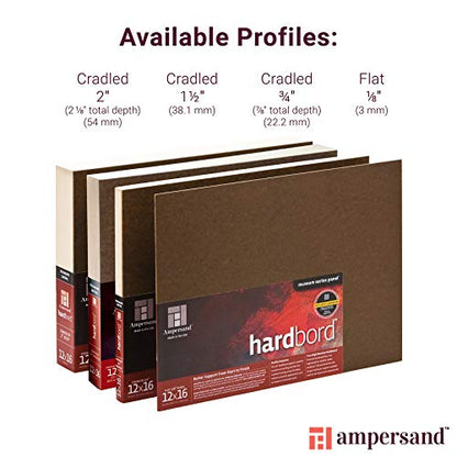 Ampersand Art Supply Hardboard Wood Painting Panel: Museum Series Hardbord, 16" x 16", 2 Inch Cradled Profile - color: 2 Inch Cradled Profile, size: 16" x 16"