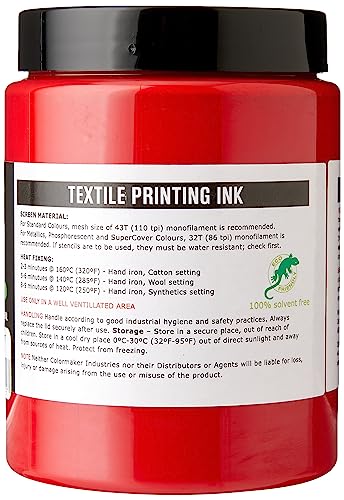 Permaset Aqua Standard 300ml Bright Red - Screen Printing Ink for Fabric - Ideal Screen Printing Kit for Home Office, Starter Kit, Fabric Paint, Screen Printer and Other Fabric Ink
