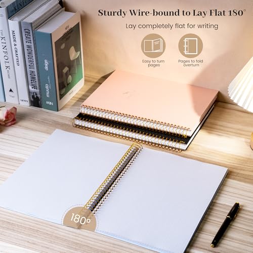 FLYING EAGLE 8.5 x 11 Large Graph Notebook Journal Spiral Graph Grid Notebook 210 Pages Hardcover Notebook Engineering Paper Notebook Graphing Notebook for Men Women, Pink - color: Pink, size: Graph