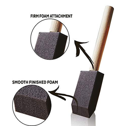 Pack of 6 Premium Quality Foam Paint Brushes Set - Versatile Sponge Brush for Detailed Craftwork - Ideal for Seamless Painting Experience - color: 6 Pack